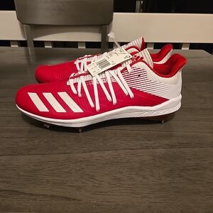 New Adidas adiZERO Afterburner Men's size 13 Red/White Baseball Softball Cleats